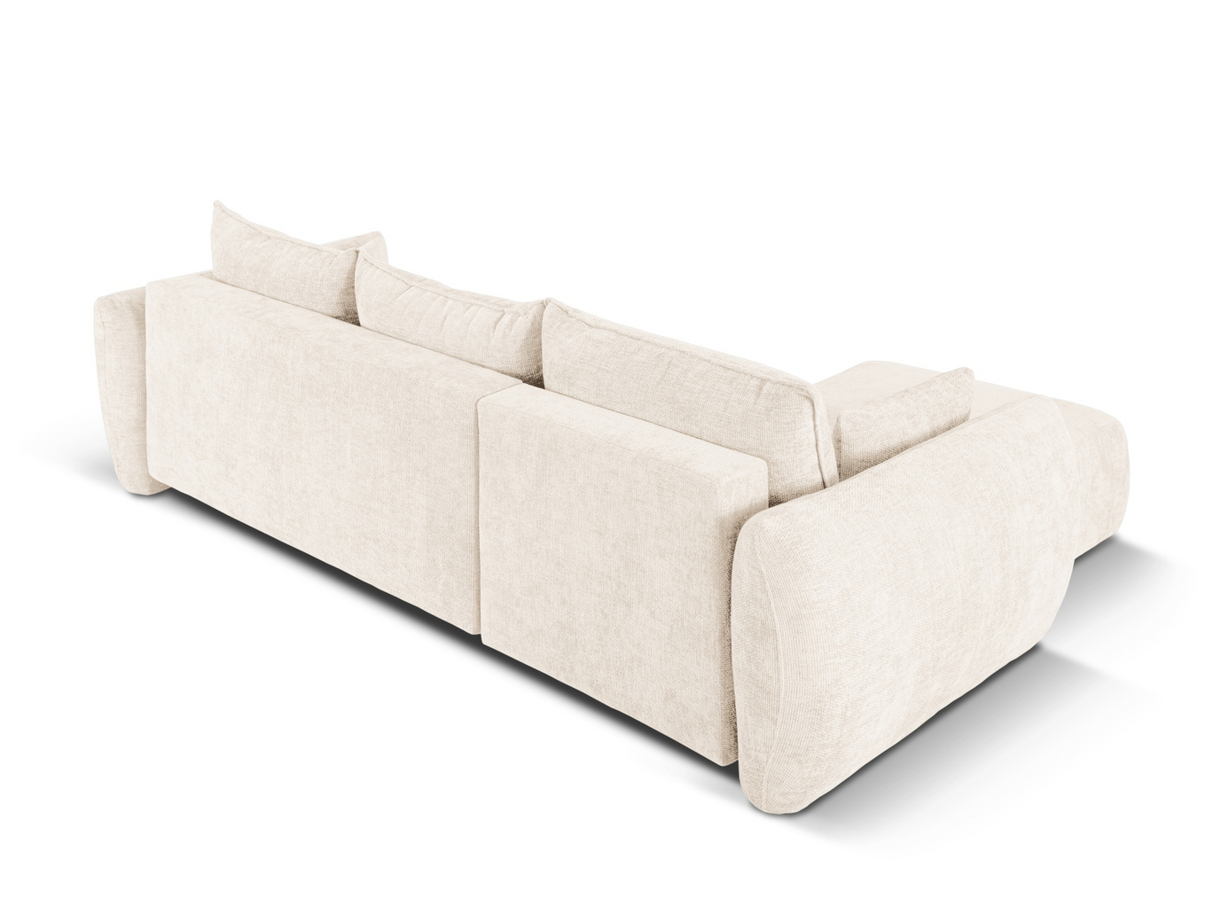 Cosmopolitan Design venstrevendt hjørnesovesofa med opbevaring, "Matera", 4-personers, 253 × 173 × 86 cm, Haga, sorte plastben