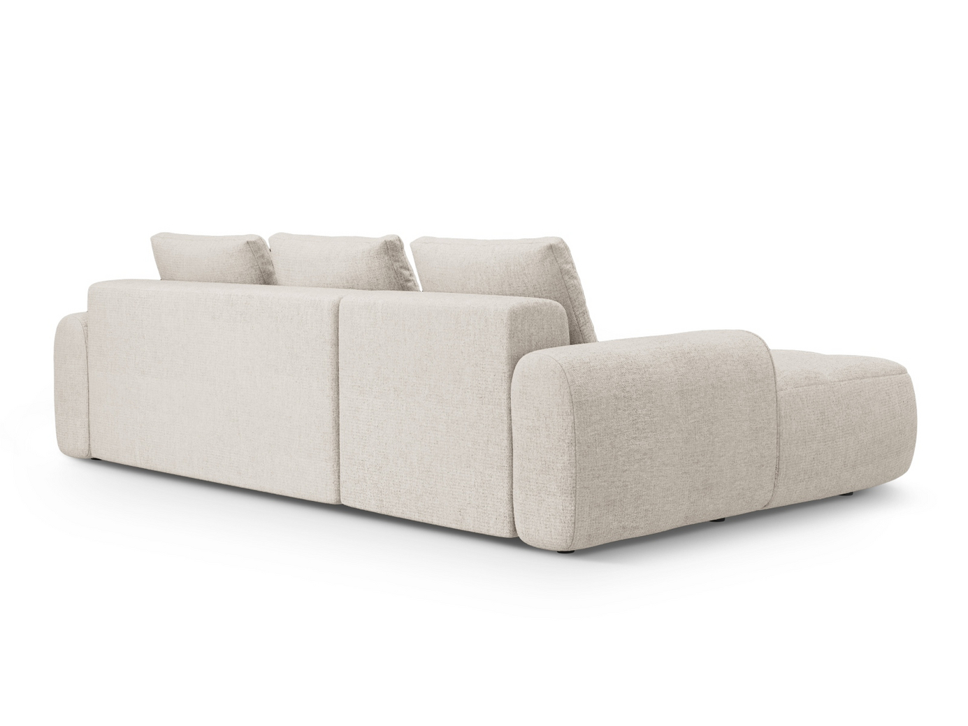 Cosmopolitan Design venstrevendt hjørnesovesofa med opbevaring, "Linz", 3-personers, 275 × 142 × 84 cm, Sorella, sorte plastben, Variant LCF_193
