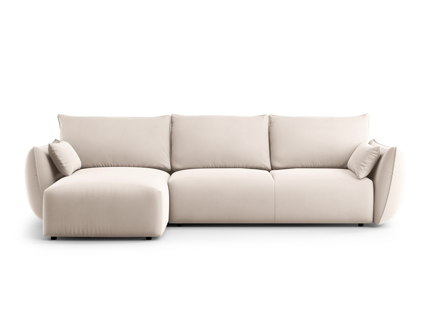 Cosmopolitan Design venstrevendt velourhjørnesovesofa med opbevaring, 