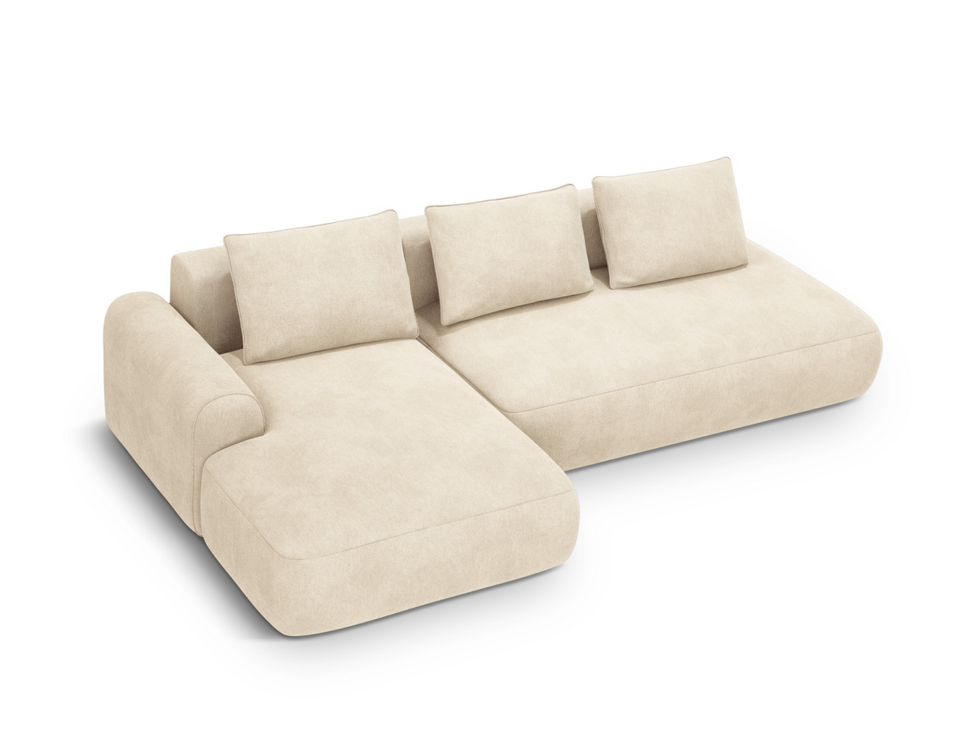 Cosmopolitan Design venstrevendt velourhjørnesovesofa med opbevaring, 