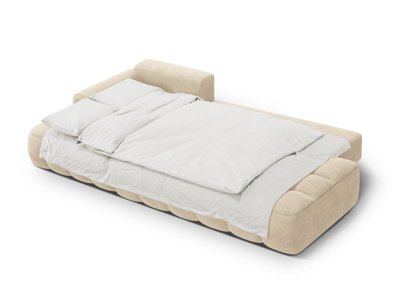 Cosmopolitan Design venstrevendt velourhjørnesovesofa med opbevaring, "Linz", 3-personers, 275 × 142 × 84 cm, Vogue, sorte plastben, Variant LCFO_120