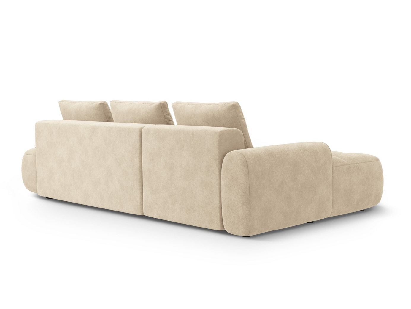 Cosmopolitan Design venstrevendt velourhjørnesovesofa med opbevaring, "Linz", 3-personers, 275 × 142 × 84 cm, Vogue, sorte plastben, Variant LCFO_120