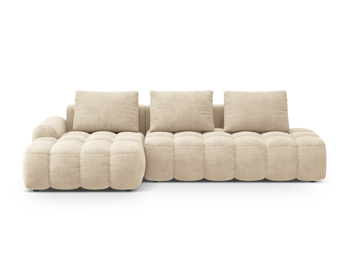 Cosmopolitan Design venstrevendt velourhjørnesovesofa med opbevaring, 