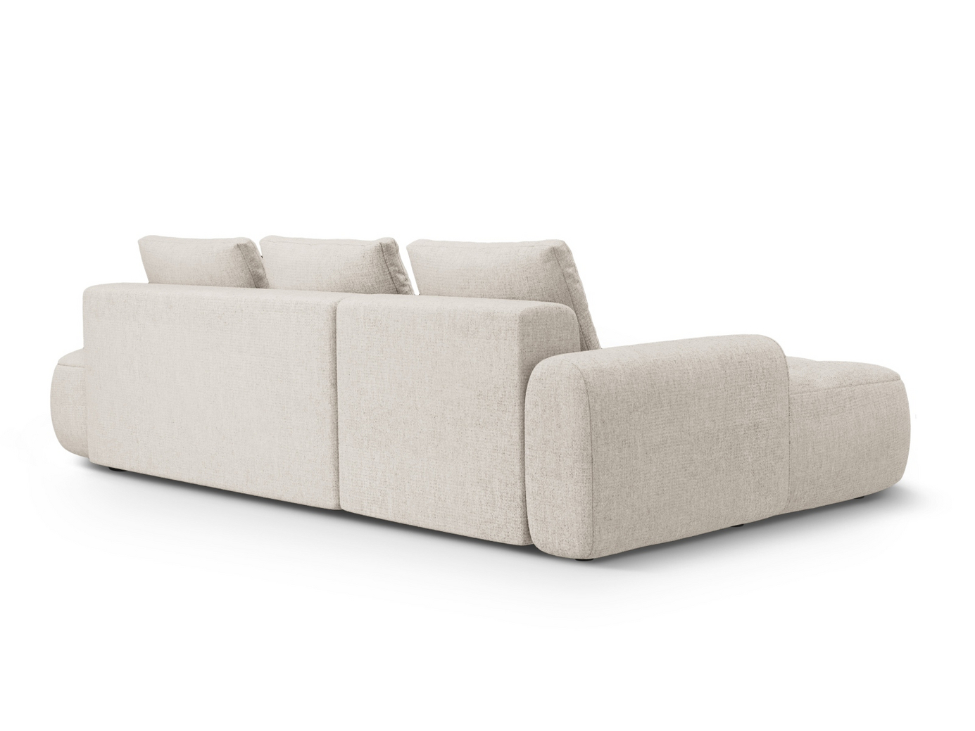 Cosmopolitan Design venstrevendt hjørnesovesofa med opbevaring, "Linz", 3-personers, 275 × 142 × 84 cm, Sorella, sorte plastben, Variant LCFO_193