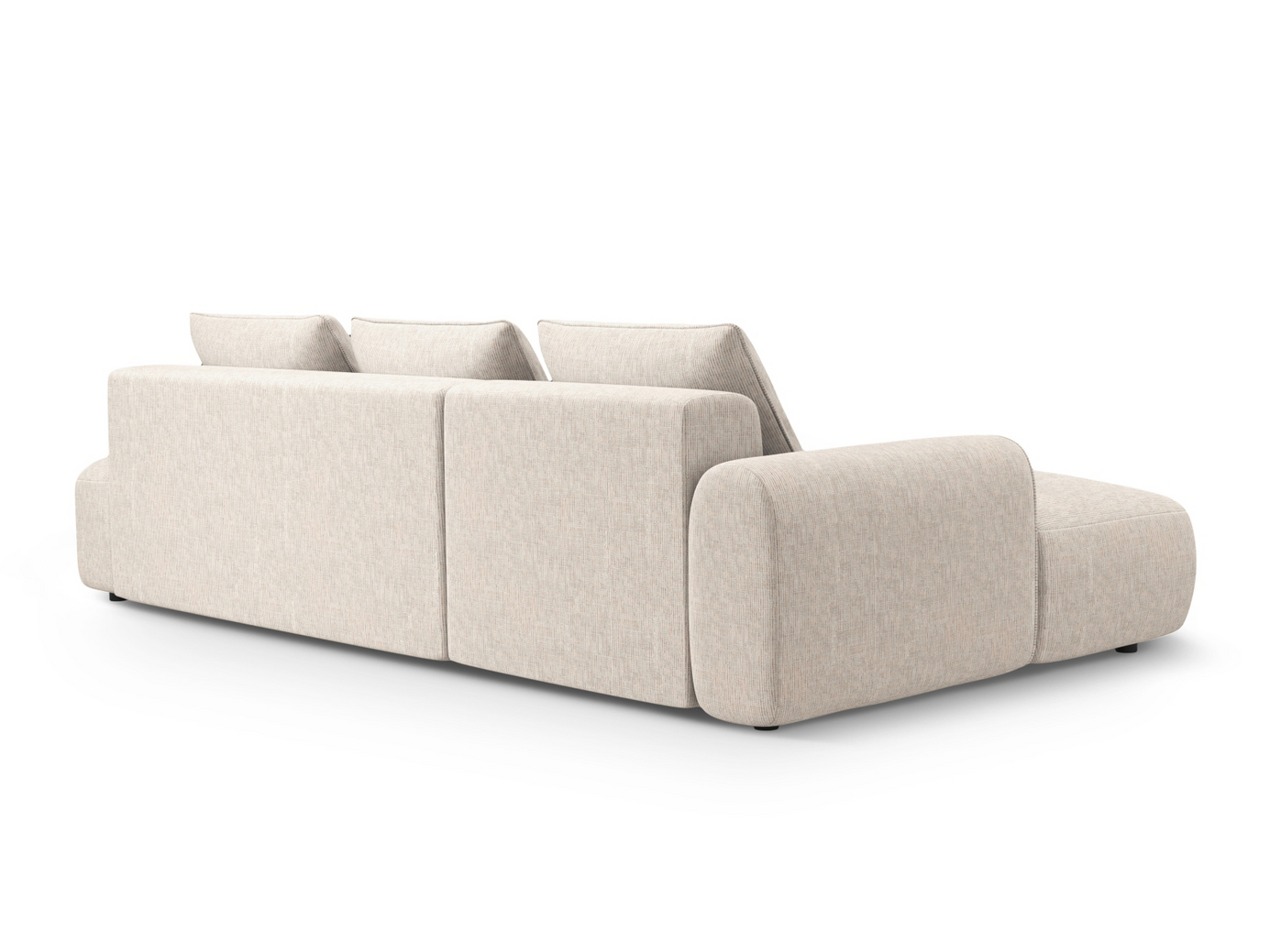 Cosmopolitan Design venstrevendt hjørnesovesofa med opbevaring, "Calma", 5-personers, 275 × 142 × 84 cm, Baltimore, sorte plastben