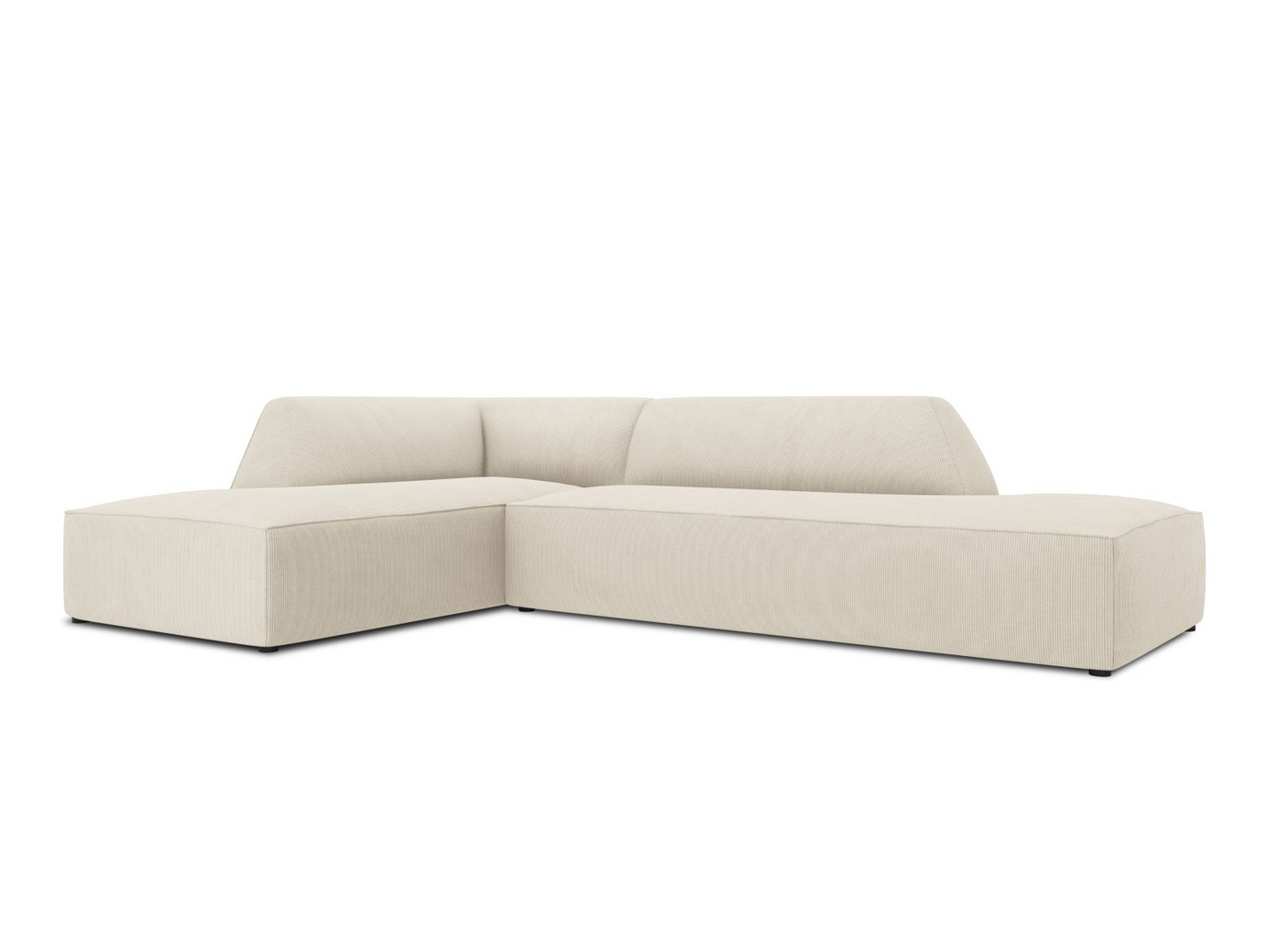 Cosmopolitan Design venstrevendt modulhjørnesofa, "Siena", 4-personers, 273 × 180 × 69 cm, Scala, sorte plastben, Variant LCO_100