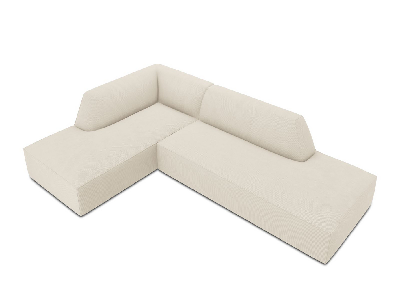 Cosmopolitan Design venstrevendt modulhjørnesofa, "Siena", 4-personers, 273 × 180 × 69 cm, Scala, sorte plastben, Variant LCO_100