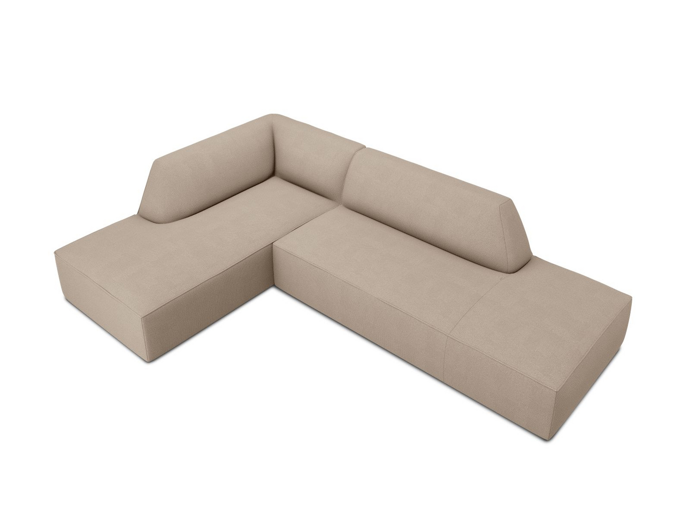 Cosmopolitan Design venstrevendt modulhjørnesofa, "Siena", 4-personers, 273 × 180 × 69 cm, Ottawa, sorte plastben, Variant LCO_137