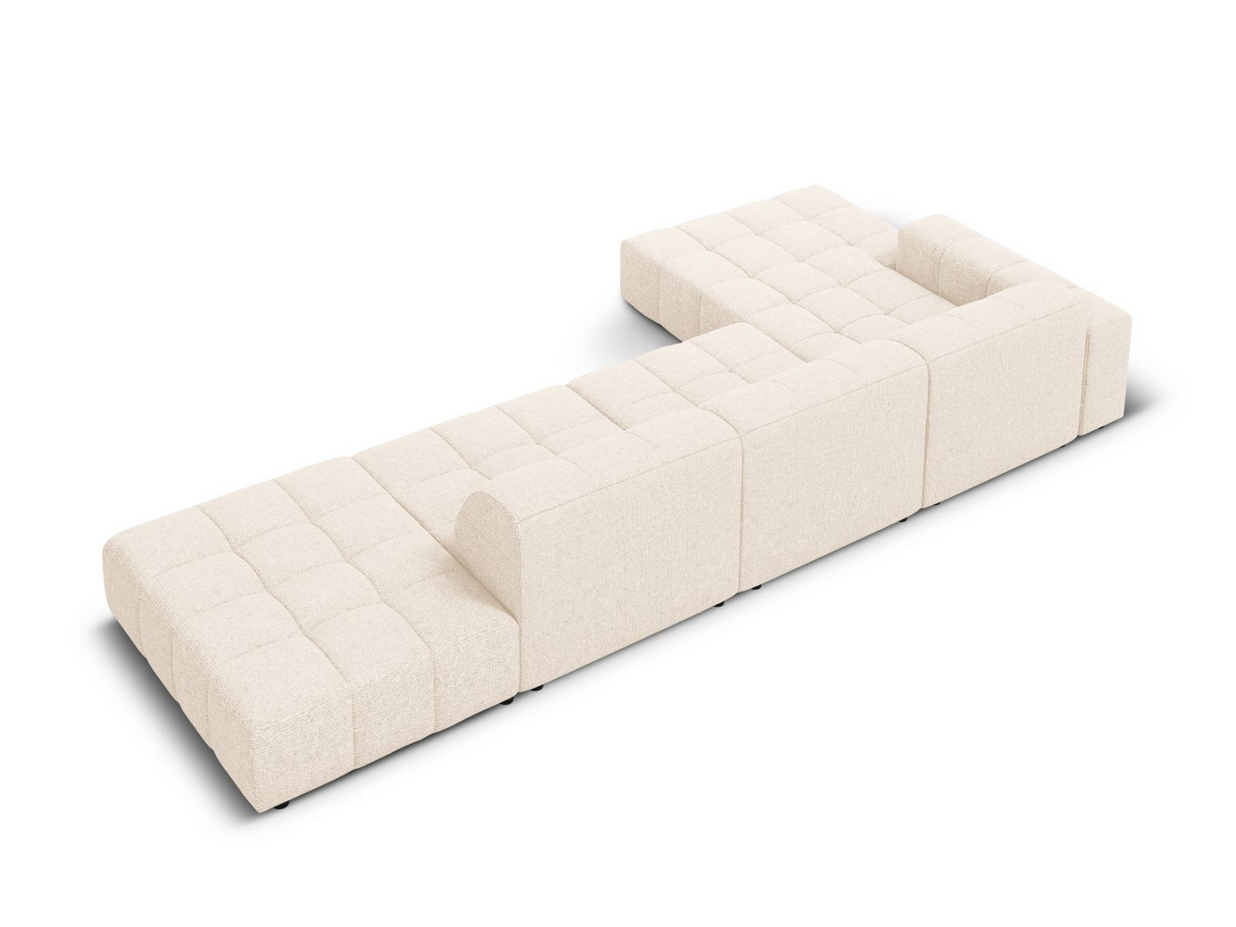 Cosmopolitan Design venstrevendt hjørnesofa, "Chicago", 5-personers, 348 × 167 × 78 cm, Haga, sorte plastben