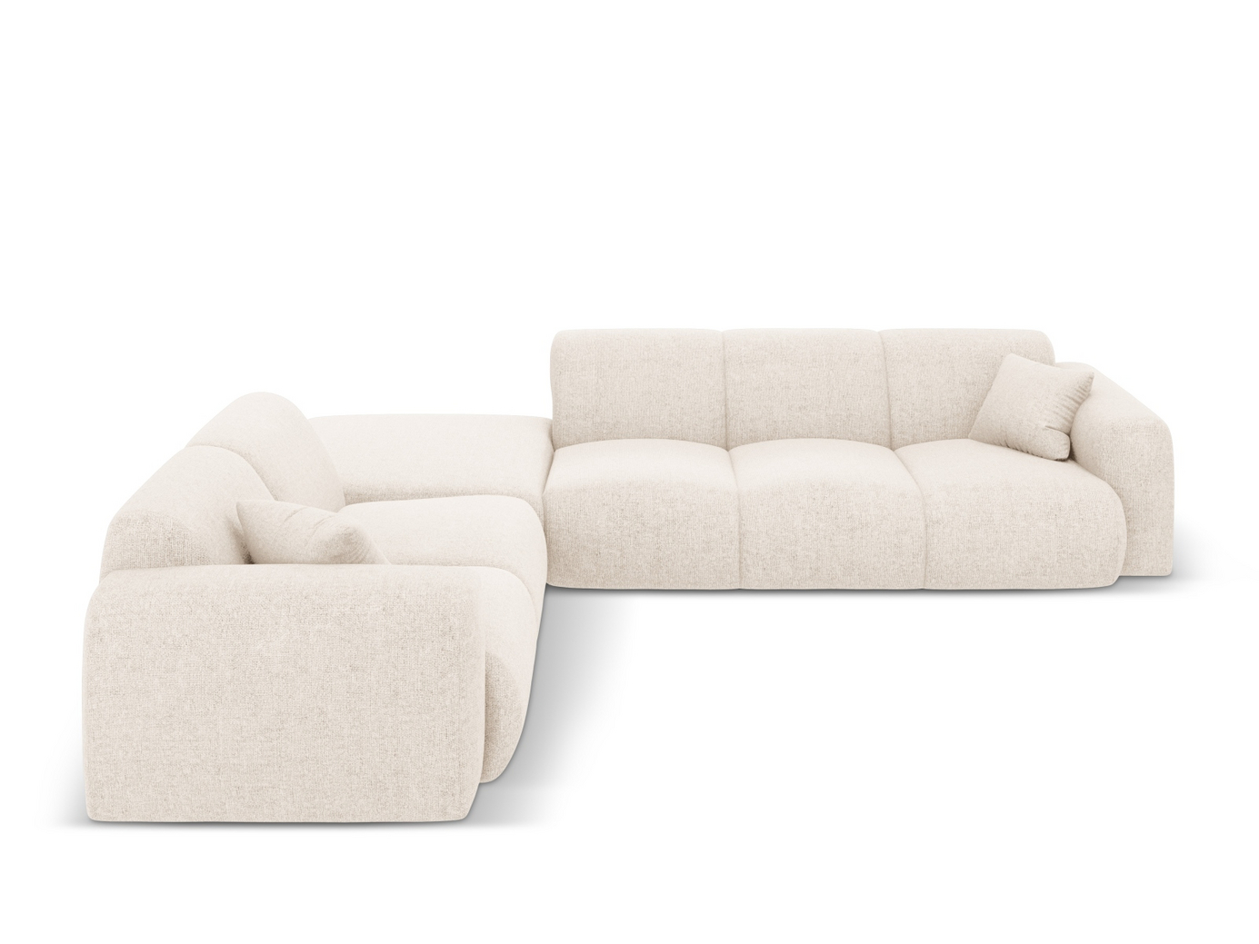 Cosmopolitan Design venstrevendt hjørnesofa, "Nolio", 4-personers, 315 × 250 × 72 cm, Haga, sorte plastben