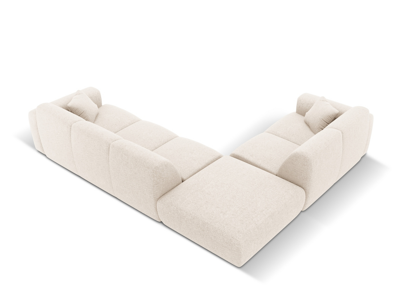 Cosmopolitan Design venstrevendt hjørnesofa, "Nolio", 4-personers, 315 × 250 × 72 cm, Haga, sorte plastben