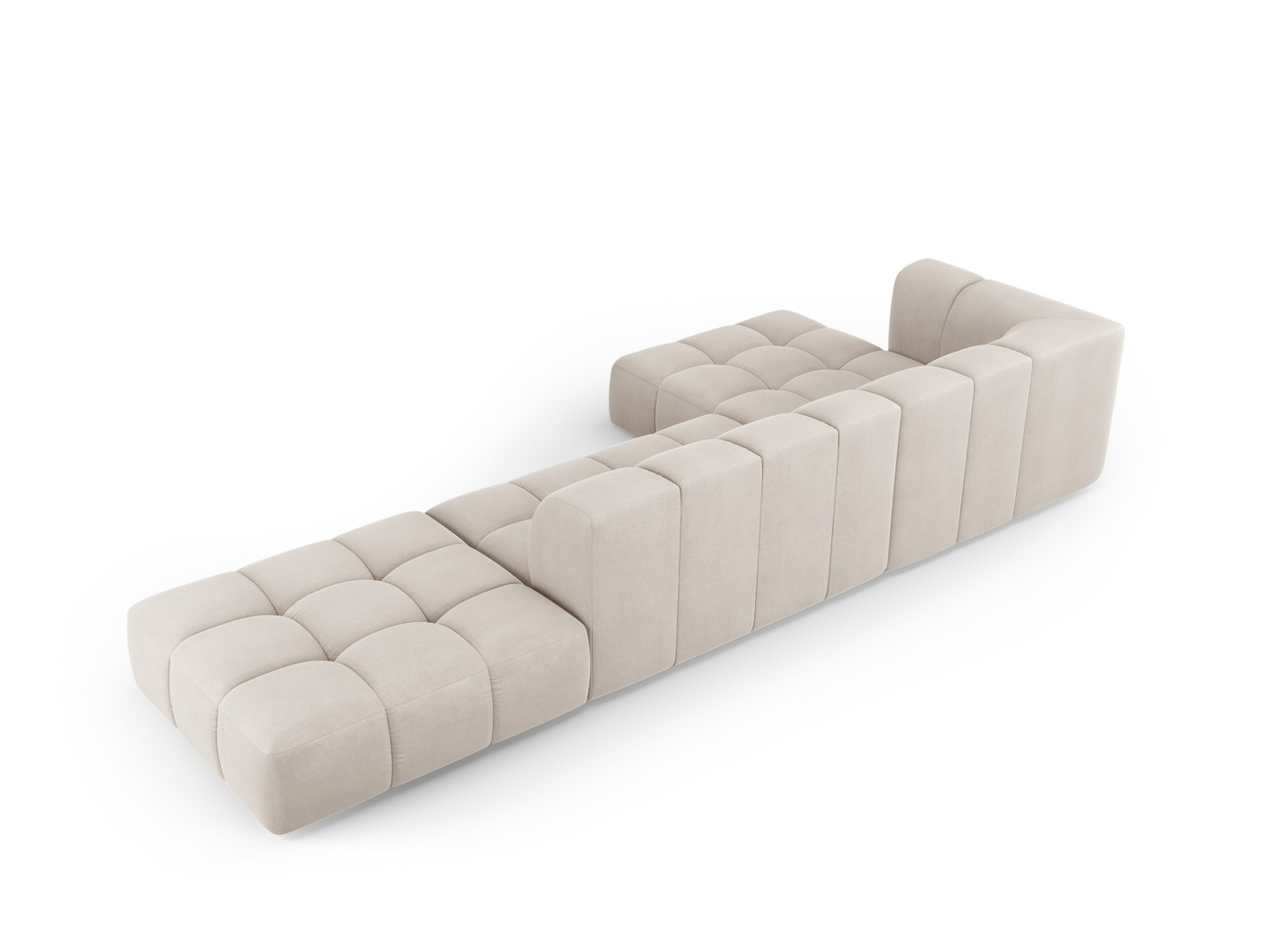 Cosmopolitan Design venstrevendt modulhjørnesofa, "Moritz", 5-personers, 323 × 160 × 70 cm, Rebel, sorte plastben