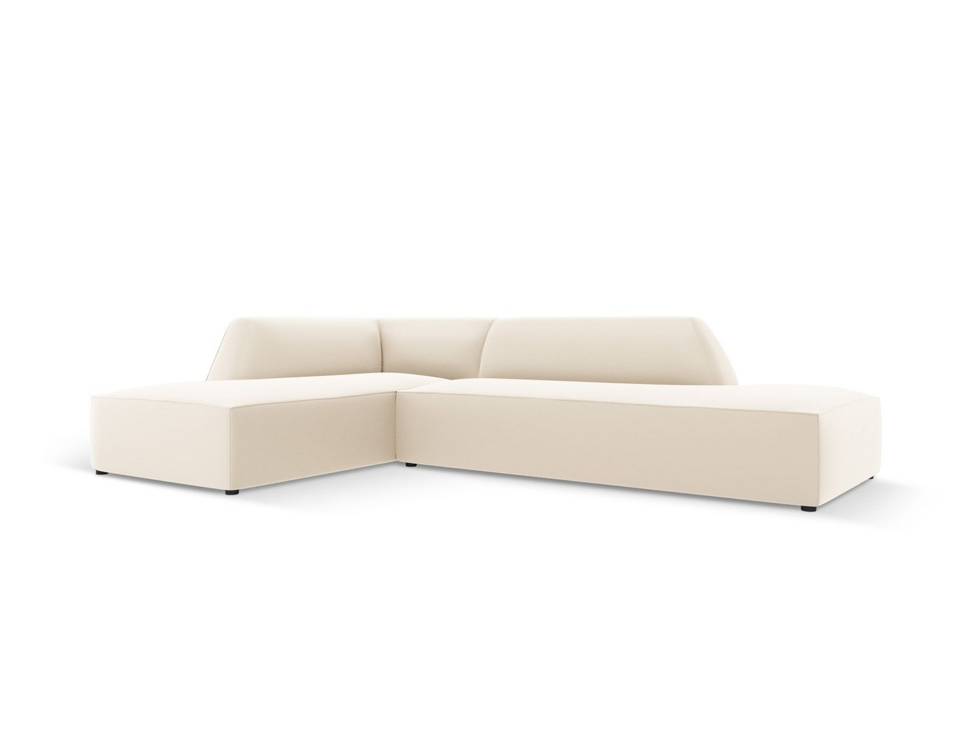 Cosmopolitan Design venstrevendt kunstlædermodulhjørnesofa, "Siena", 4-personers, 273 × 180 × 69 cm, Pacifico, sorte plastben
