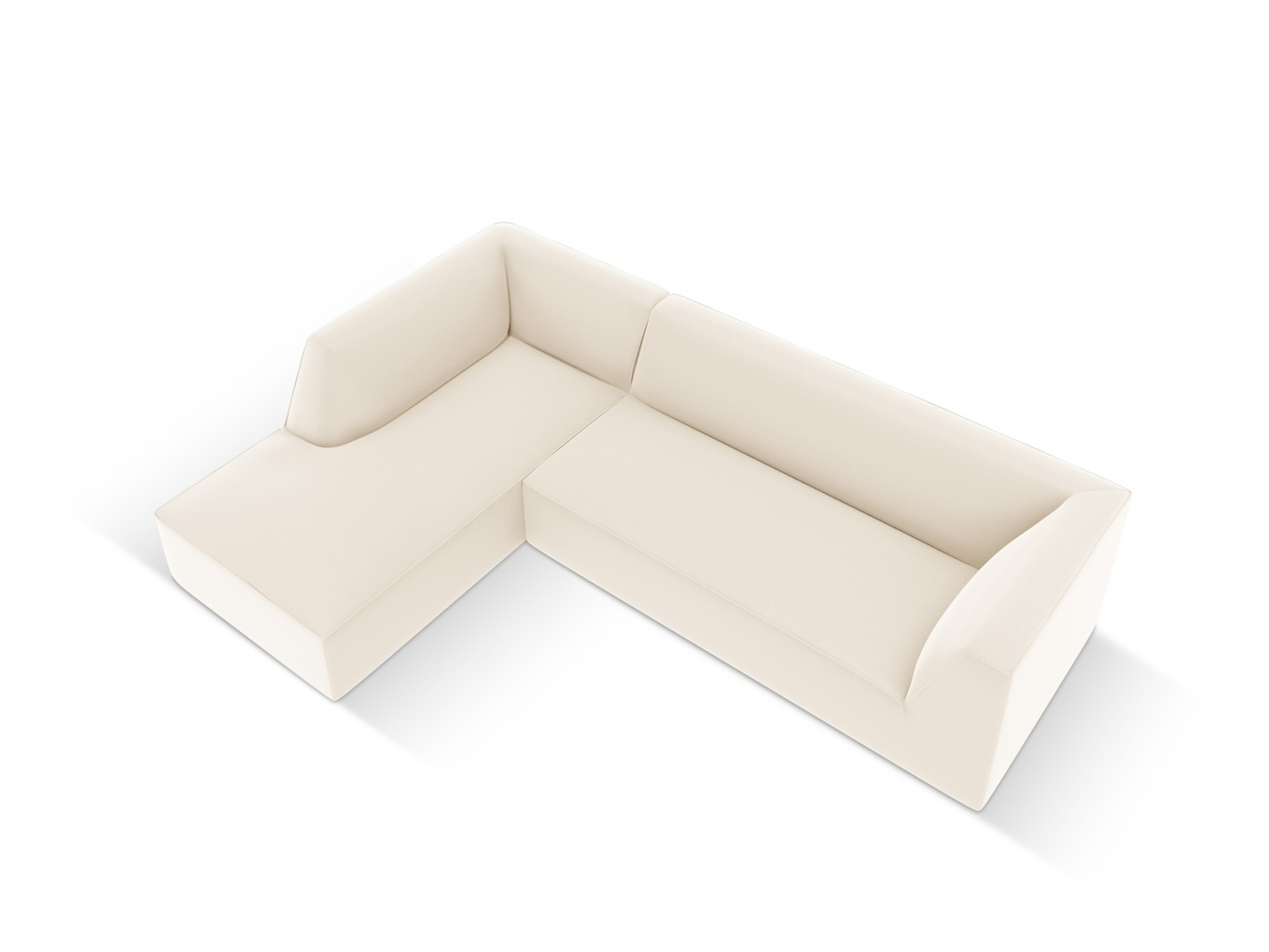 Cosmopolitan Design venstrevendt kunstlædermodulhjørnesofa, "Siena", 4-personers, 273 × 180 × 69 cm, Pacifico, sorte plastben