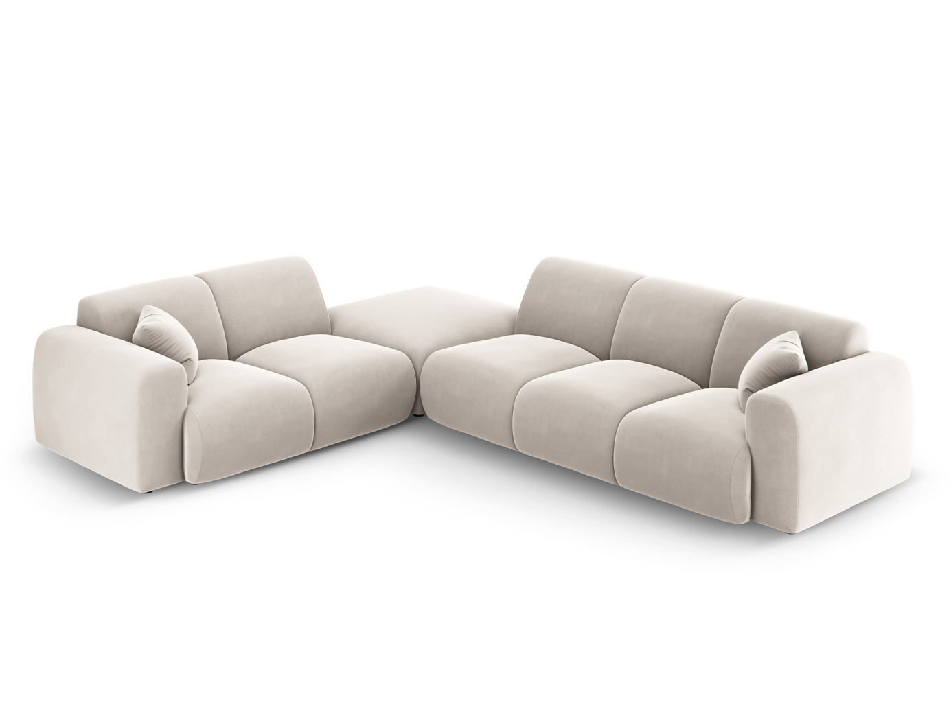 Cosmopolitan Design venstrevendt velourhjørnesofa, 