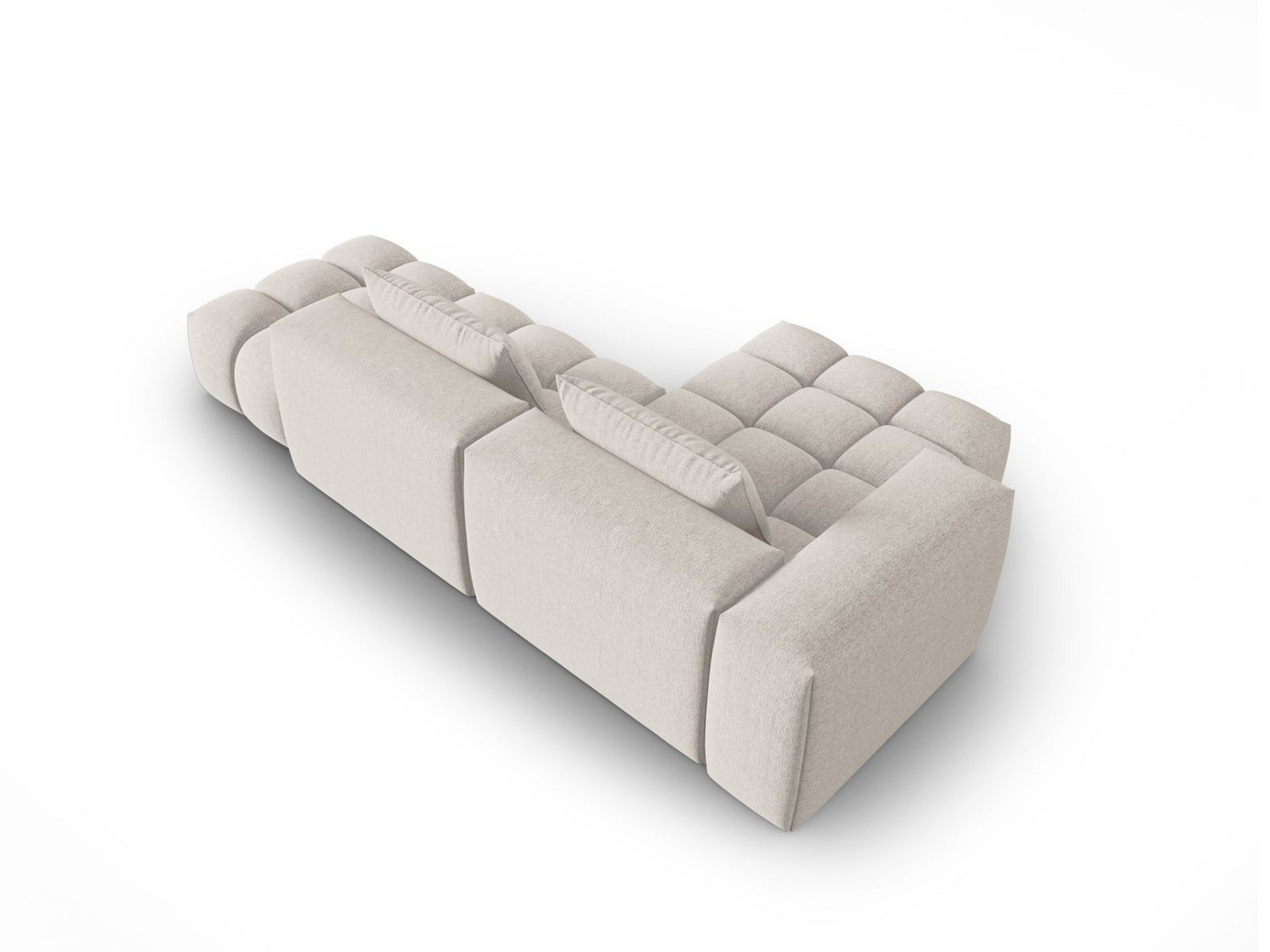 Cosmopolitan Design venstrevendt modulhjørnesofa, "Verona", 4-personers, 265 × 145 × 70 cm, Sorella, sorte plastben