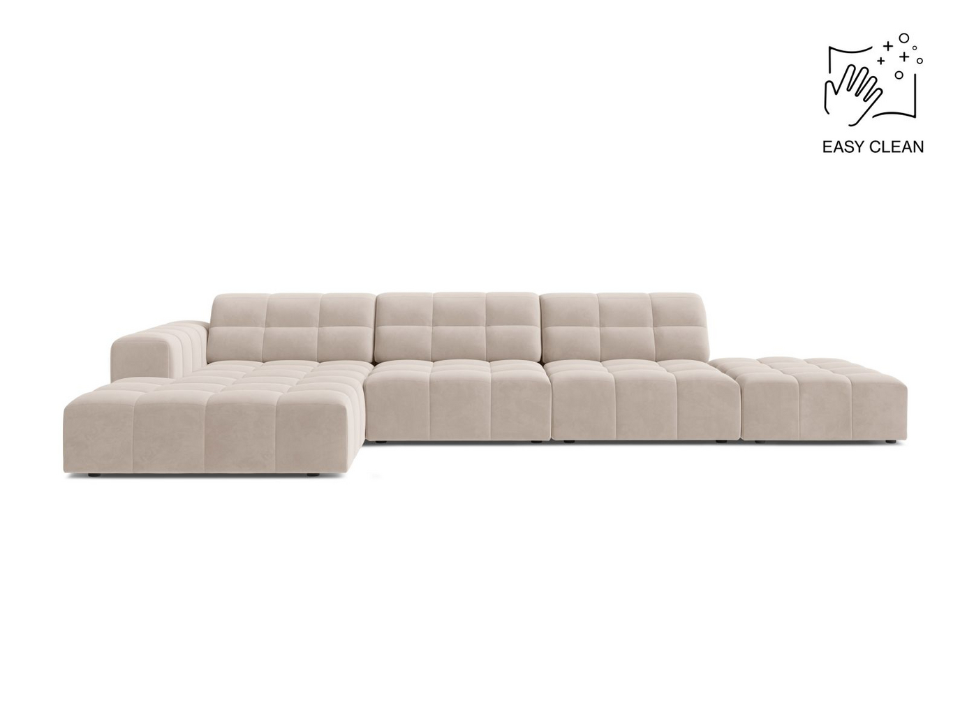Cosmopolitan Design venstrevendt velourhjørnesofa, 