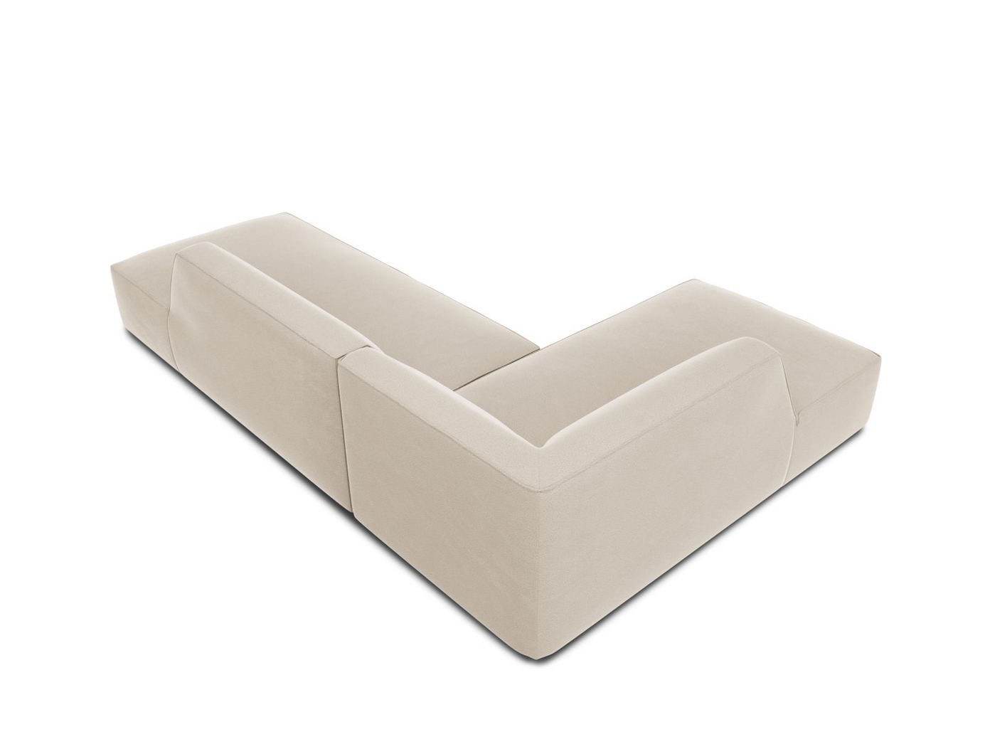 Cosmopolitan Design venstrevendt velourmodulhjørnesofa, "Siena", 4-personers, 273 × 180 × 69 cm, Salvador, sorte plastben, Variant LCO_44