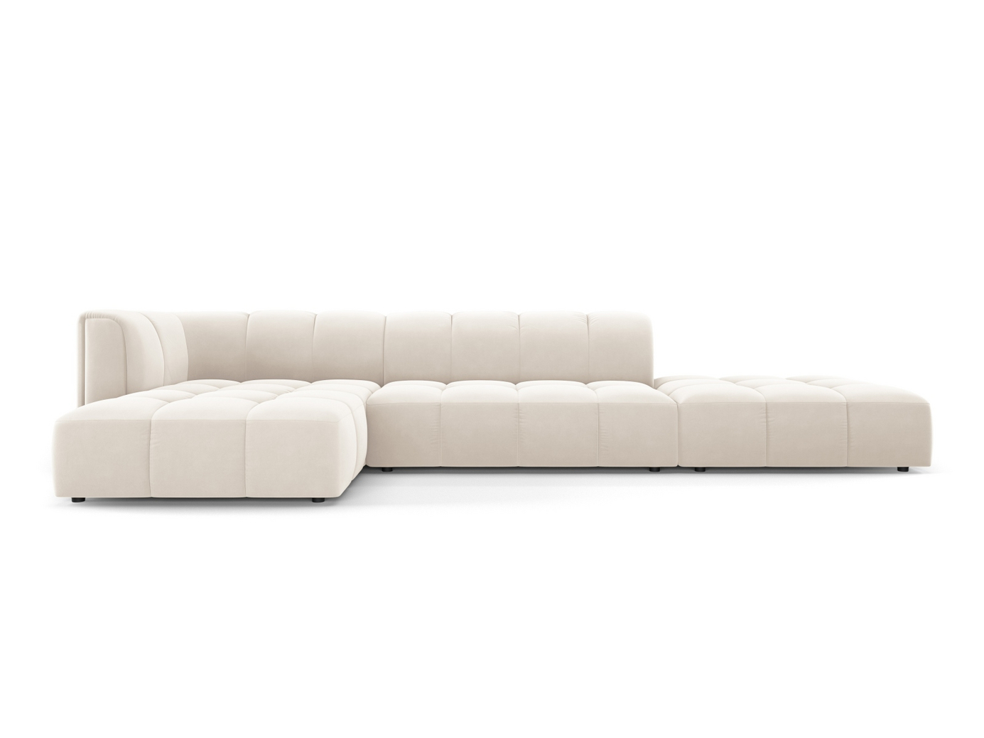 Cosmopolitan Design venstrevendt velourmodulhjørnesofa, 