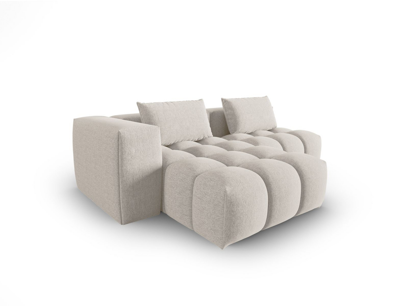 Cosmopolitan Design venstrevendt modulhjørnesofa, "Verona", 3-personers, 205 × 145 × 70 cm, Sorella, sorte plastben
