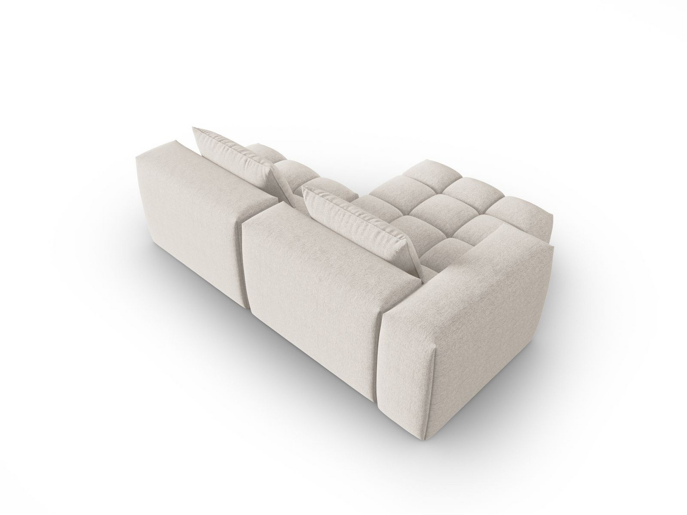 Cosmopolitan Design venstrevendt modulhjørnesofa, "Verona", 3-personers, 205 × 145 × 70 cm, Sorella, sorte plastben