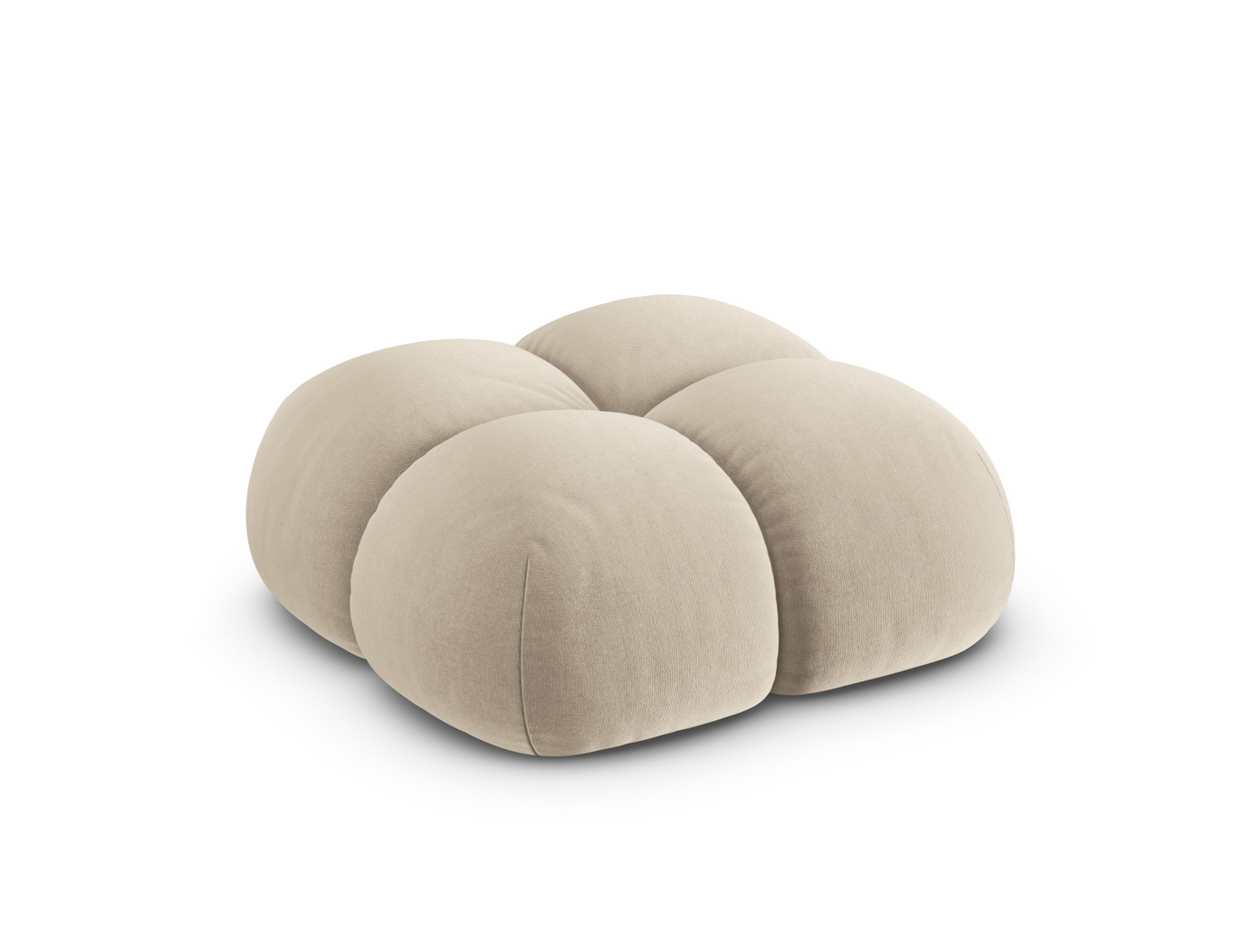 Cosmopolitan Design velourpuf, "Loretto", 1-personers, 90 × 90 × 40 cm, Vogue, sorte plastben
