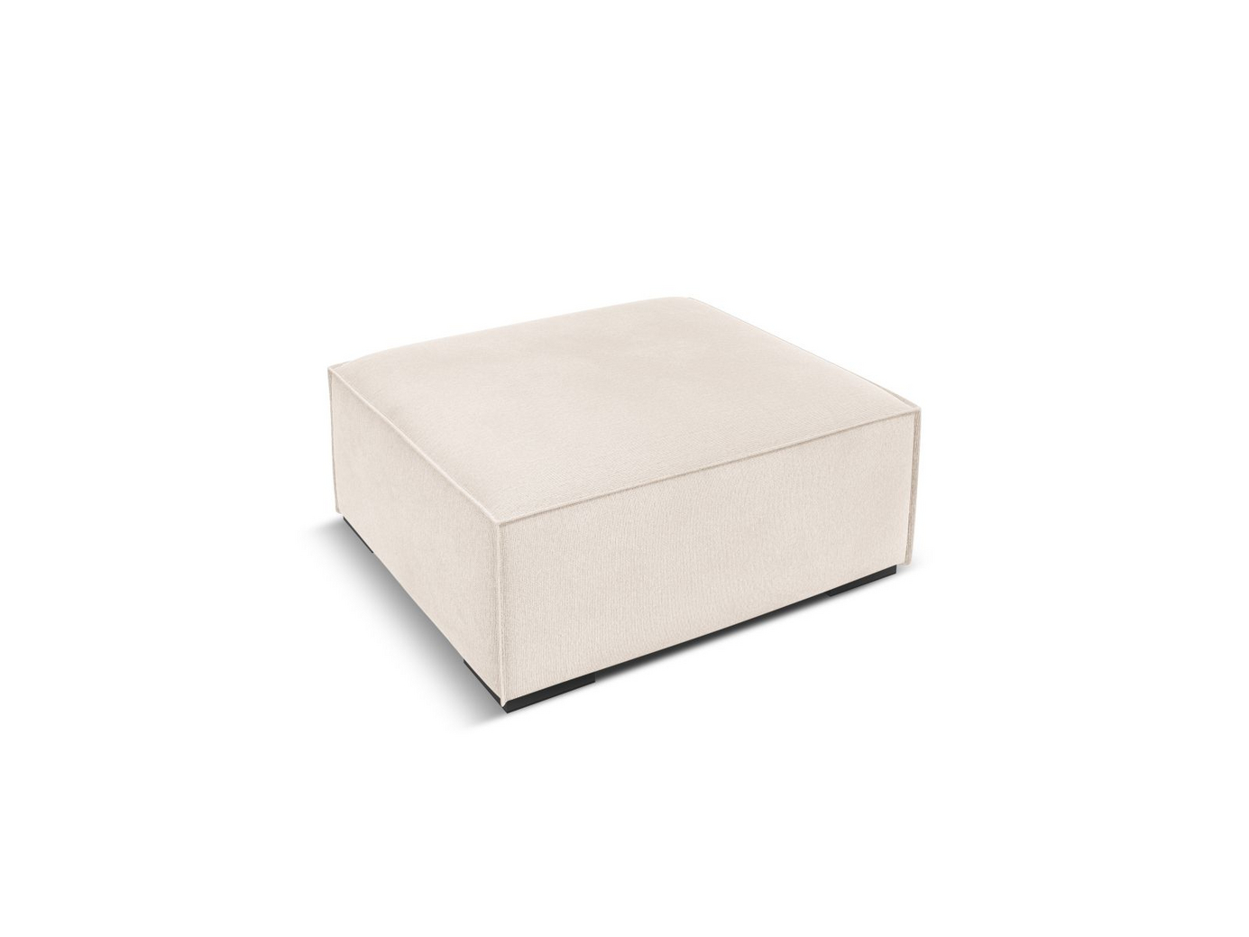 Cosmopolitan Design puf, "Turin", 1-personers, 100 × 100 × 39 cm, Rosario, ben i sort bøg