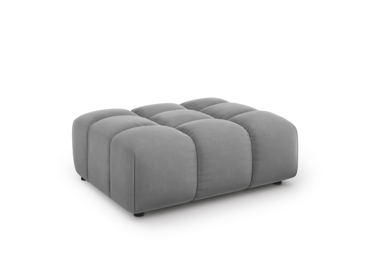 Cosmopolitan Design velourpuf, "Sky", 1-personers, 102 × 80 × 43 cm, Casino, sorte plastben