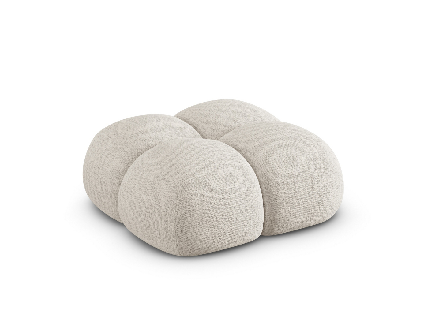 Cosmopolitan Design puf, "Loretto", 1-personers, 90 × 90 × 40 cm, Sorella, sorte plastben
