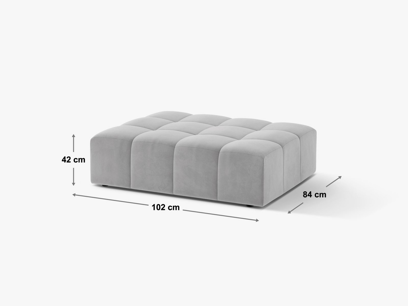 Cosmopolitan Design puf, "Chicago", 1-personers, 102 × 84 × 42 cm, Eden 10, sorte plastben