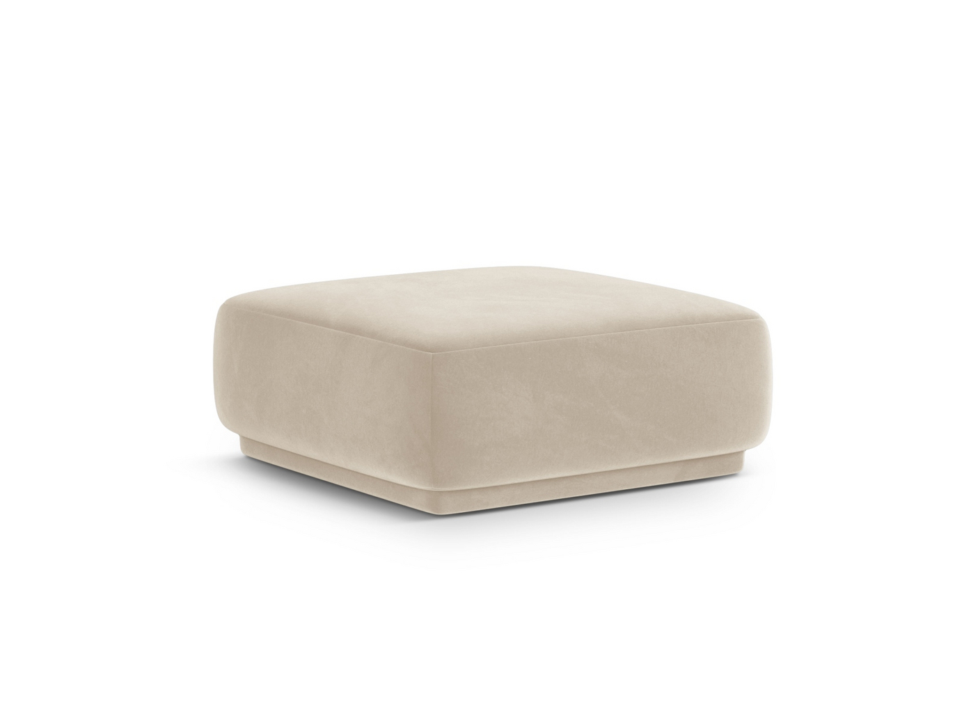 Cosmopolitan Design velourpuf, "Gomera", 1-personers, 90 × 90 × 42 cm, Salvador, sorte plastben
