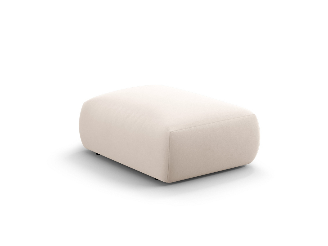 Cosmopolitan Design velourpuf, "Matera", 1-personers, 86 × 68 × 40 cm, Salvador, sorte plastben