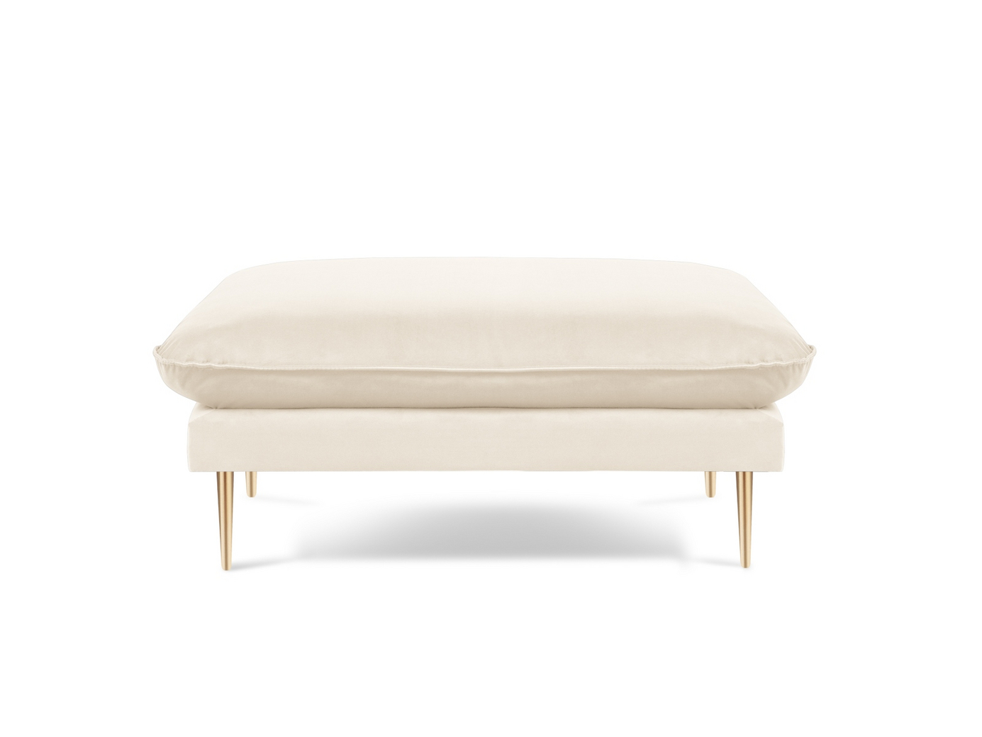 Cosmopolitan Design velourpuf, "Vienna", 1-personers, 93 × 73 × 43 cm, Bluvel, guldfarvede metalben