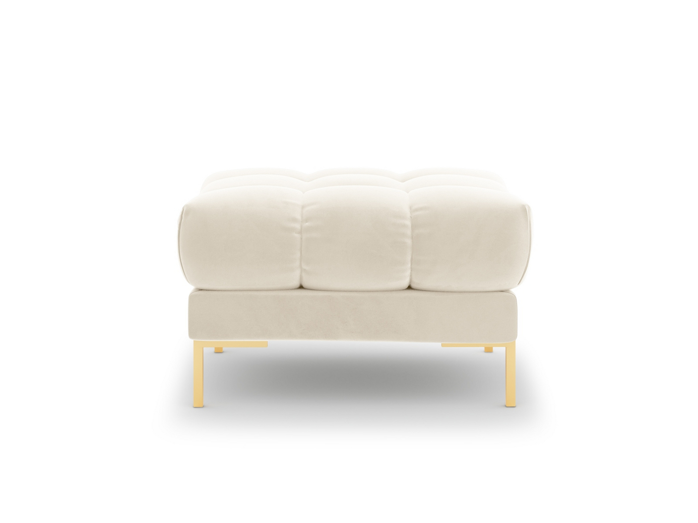 Cosmopolitan Design velourpuf, "Bali", 1-personers, 60 × 60 × 41 cm, Bluvel, guldfarvede metalben