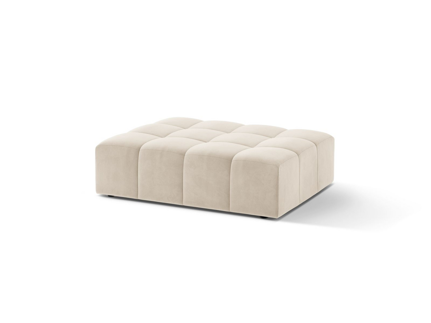 Cosmopolitan Design velourpuf, "Chicago", 1-personers, 102 × 84 × 42 cm, Bluvel, sorte plastben