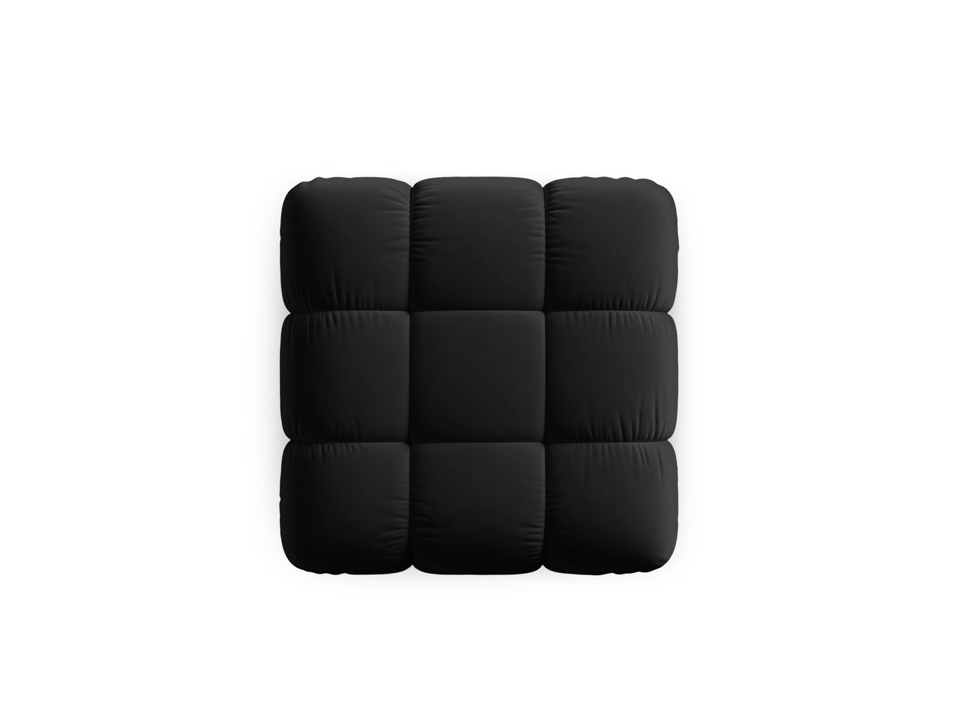 Cosmopolitan Design velourpuf, "Cortina", 1-personers, 94 × 94 × 43 cm, Bluvel, sorte plastben