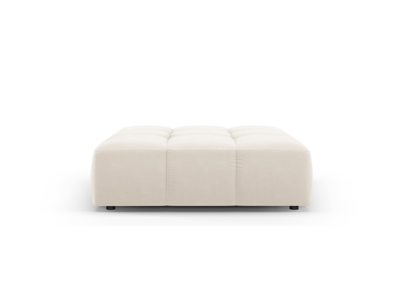 Cosmopolitan Design velourpuf, "Moritz", 1-personers, 96 × 96 × 38 cm, Bluvel, sorte plastben