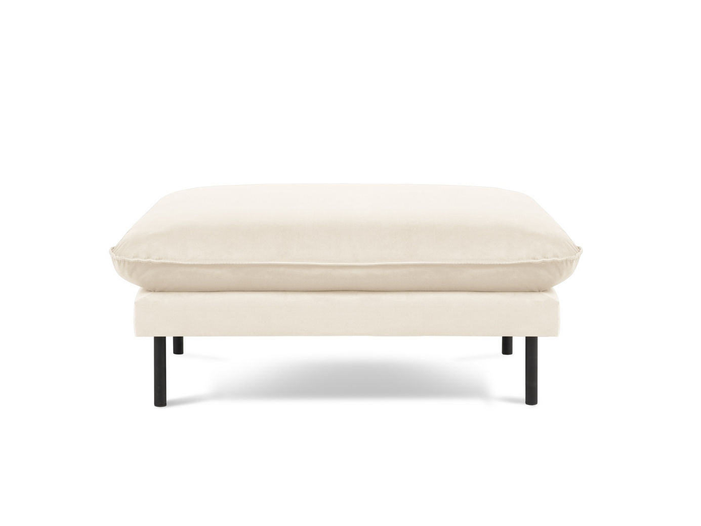 Cosmopolitan Design velourpuf, "Vienna", 1-personers, 93 × 73 × 43 cm, Bluvel, sorte metalben