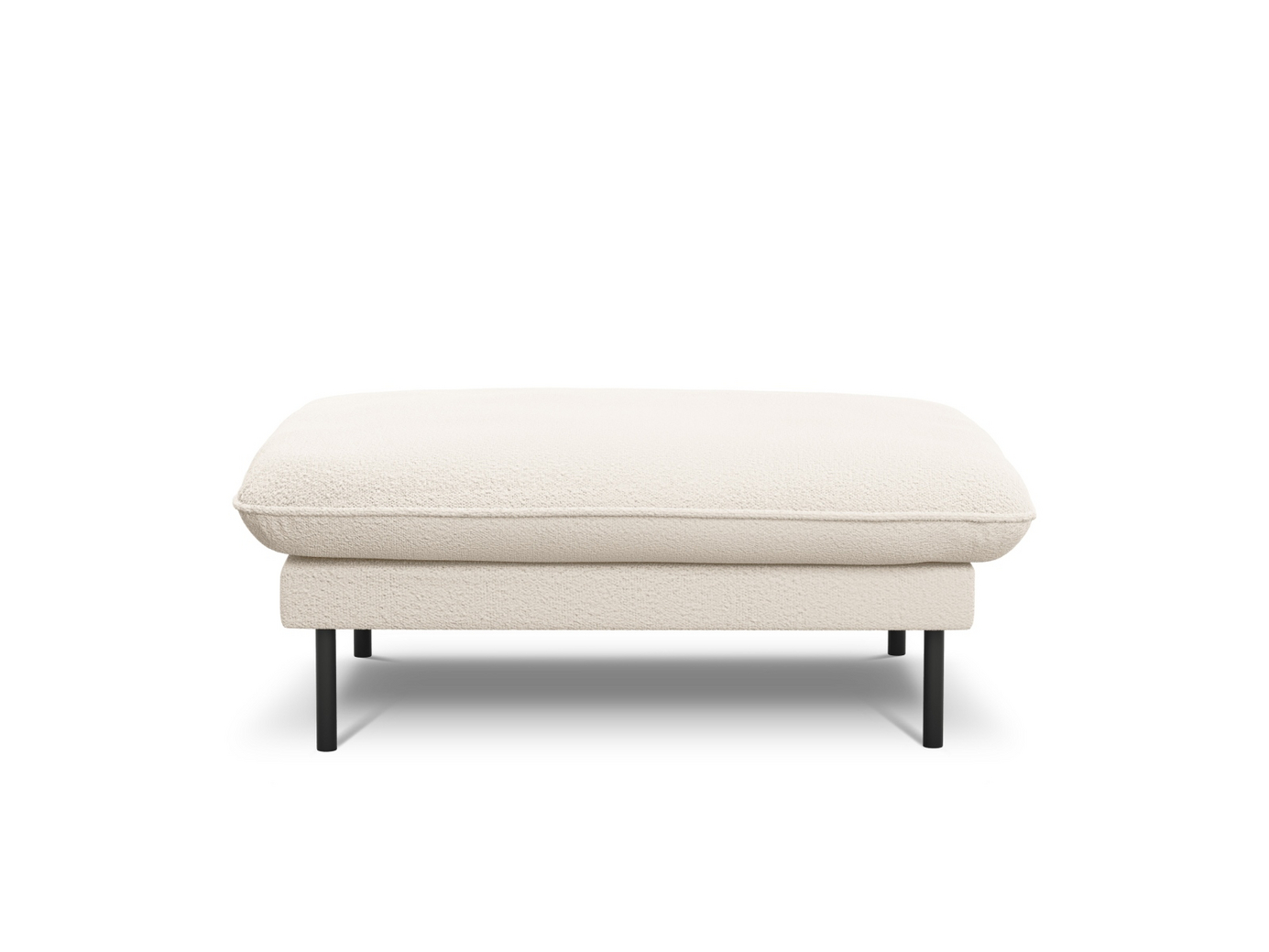 Cosmopolitan Design bouclé-puf, "Vienna", 1-personers, 93 × 73 × 43 cm, Ascot, sorte metalben