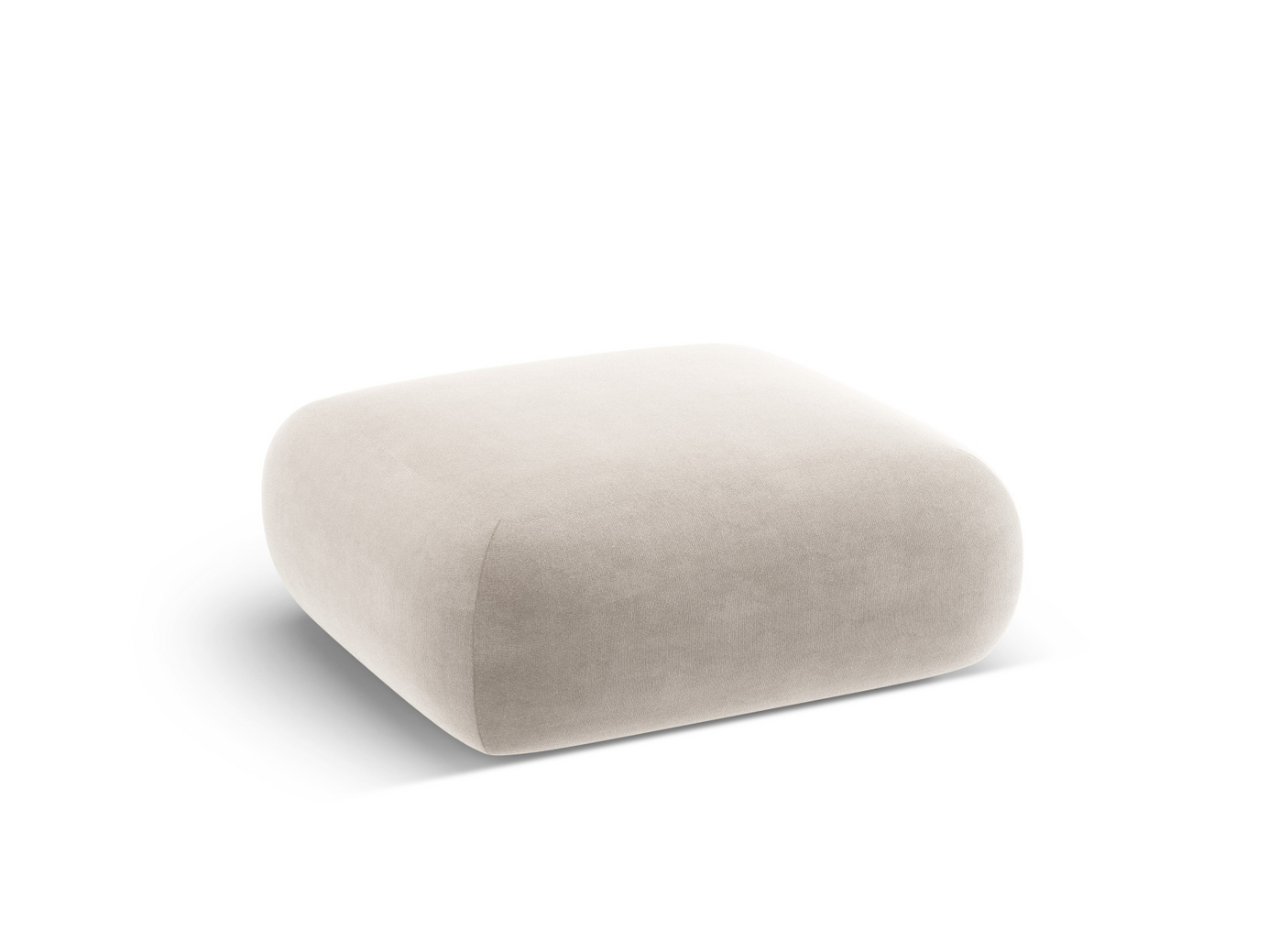Cosmopolitan Design velourpuf, "Nolio", 2-personers, 100 × 100 × 36 cm, Casino, sorte plastben