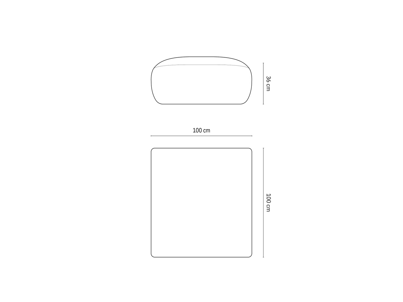 Cosmopolitan Design velourpuf, "Nolio", 2-personers, 100 × 100 × 36 cm, Casino, sorte plastben
