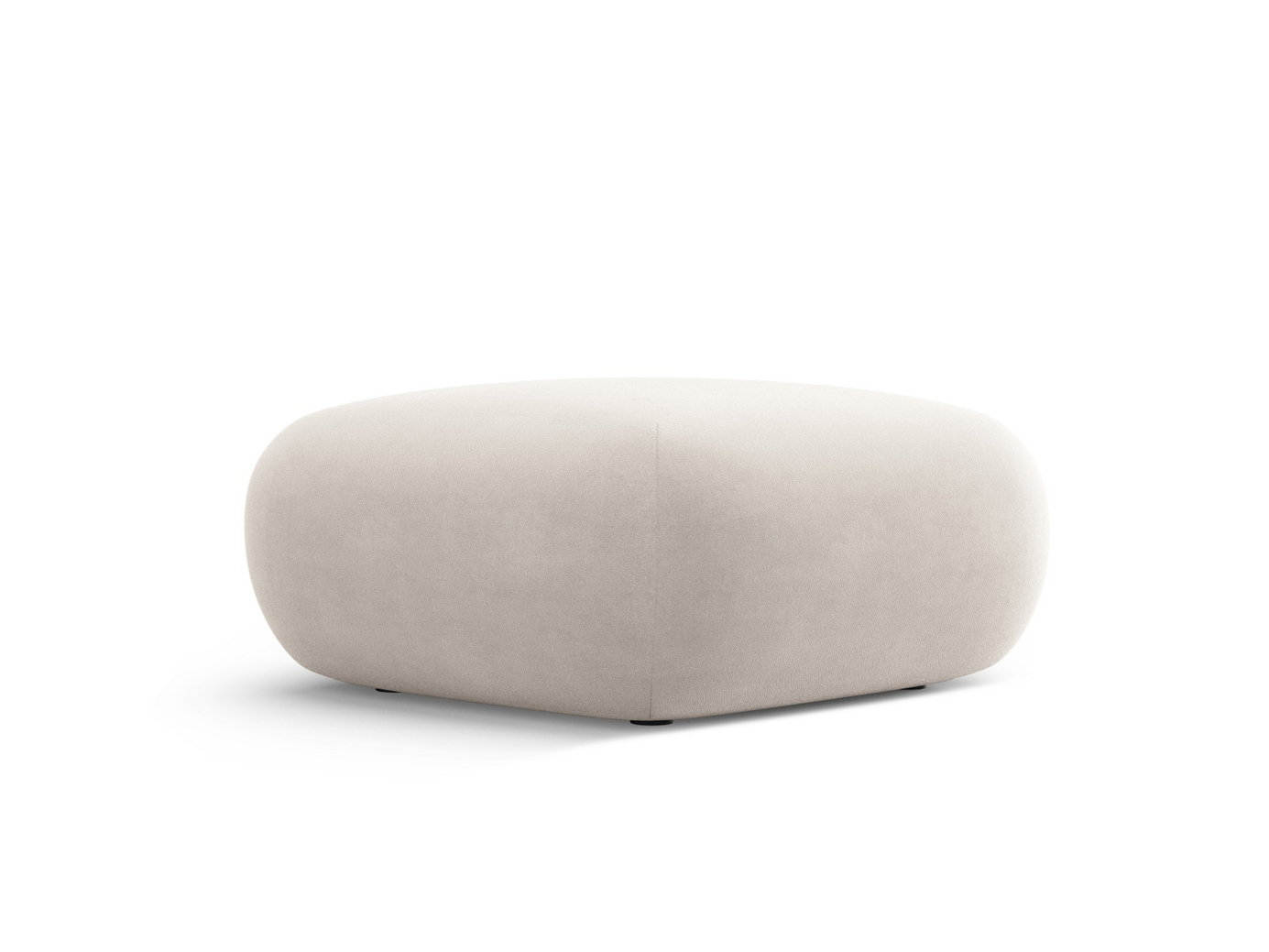 Cosmopolitan Design velourpuf, "Nolio", 1-personers, 75 × 75 × 36 cm, Casino, sorte plastben