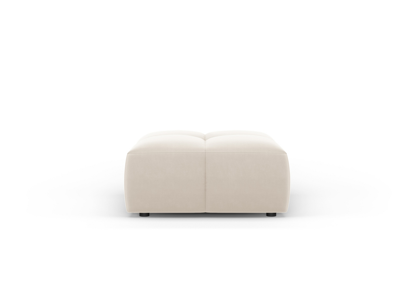 Cosmopolitan Design velourpuf, "Moritz", 1-personers, 64 × 64 × 38 cm, Bluvel, sorte plastben