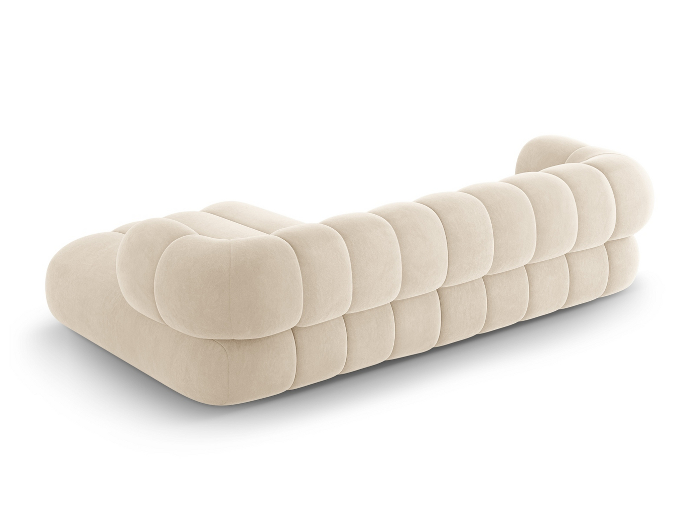 Cosmopolitan Design højrevendt velourhjørnesofa, "Koge", 5-personers, 270 × 165 × 70 cm, Vogue, sorte plastben