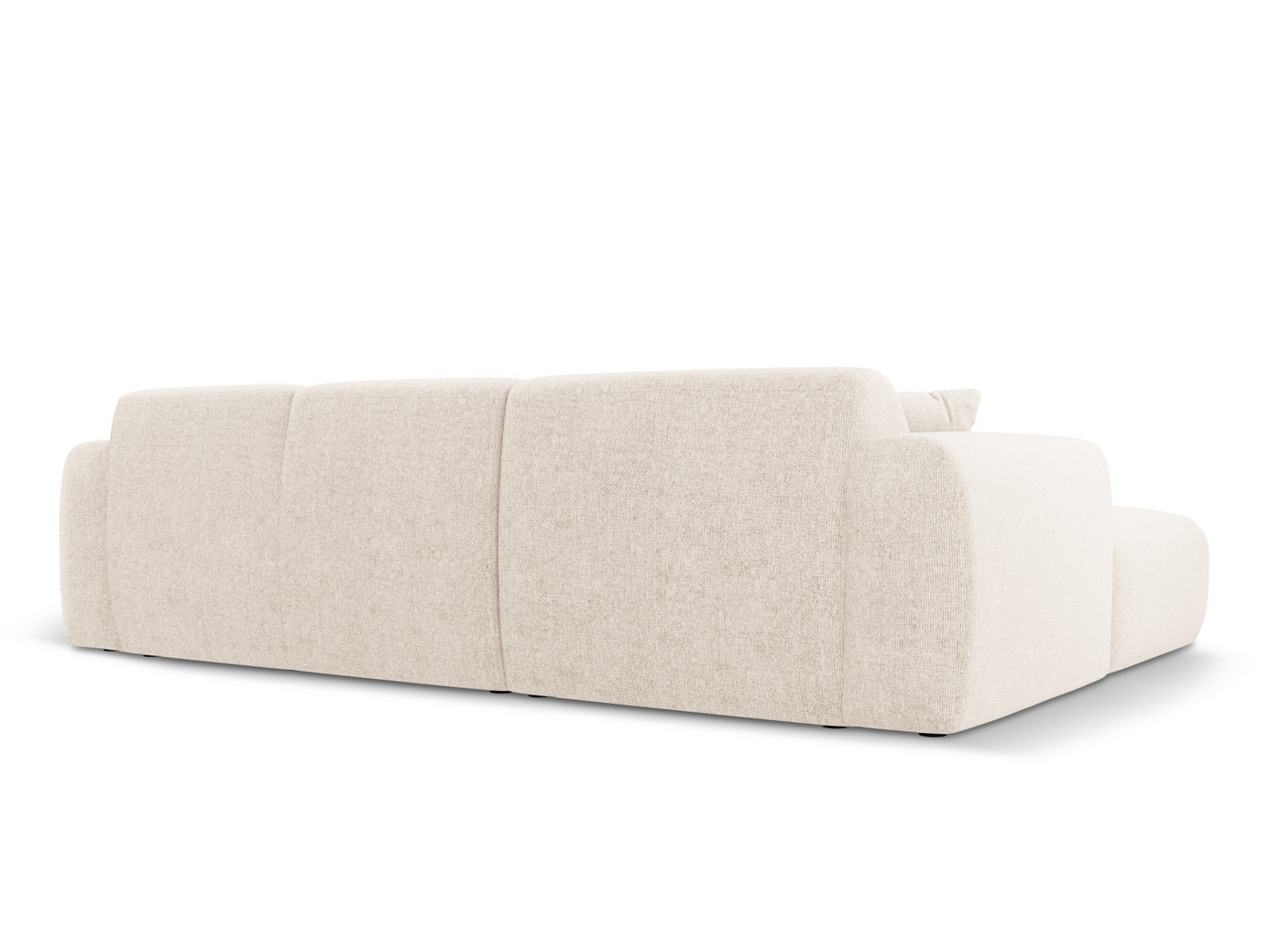 Cosmopolitan Design højrevendt hjørnesofa, "Nolio", 4-personers, 260 × 170 × 72 cm, Haga, sorte plastben
