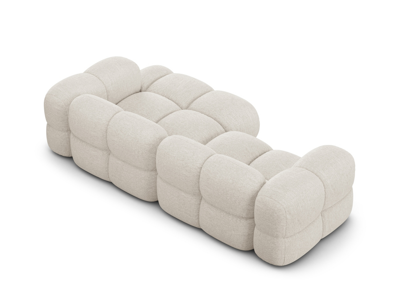 Cosmopolitan Design højrevendt hjørnesofa, "Loretto", 3-personers, 250 × 147 × 68 cm, Sorella, sorte plastben