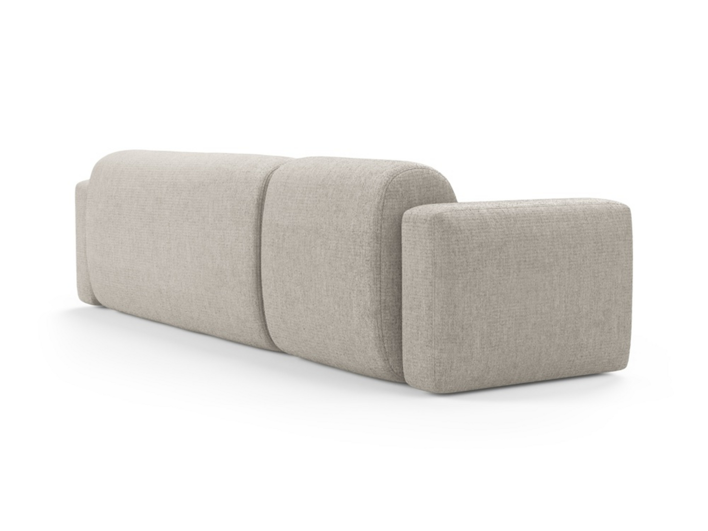 Cosmopolitan Design højrevendt modulhjørnesofa, "Strino", 3-personers, 308 × 136 × 78 cm, Sorella, sorte plastben