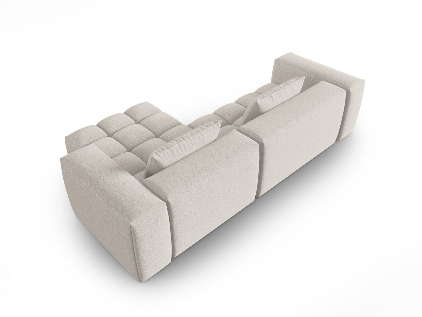 Cosmopolitan Design højrevendt modulhjørnesofa, "Verona", 3-personers, 260 × 145 × 70 cm, Sorella, sorte plastben