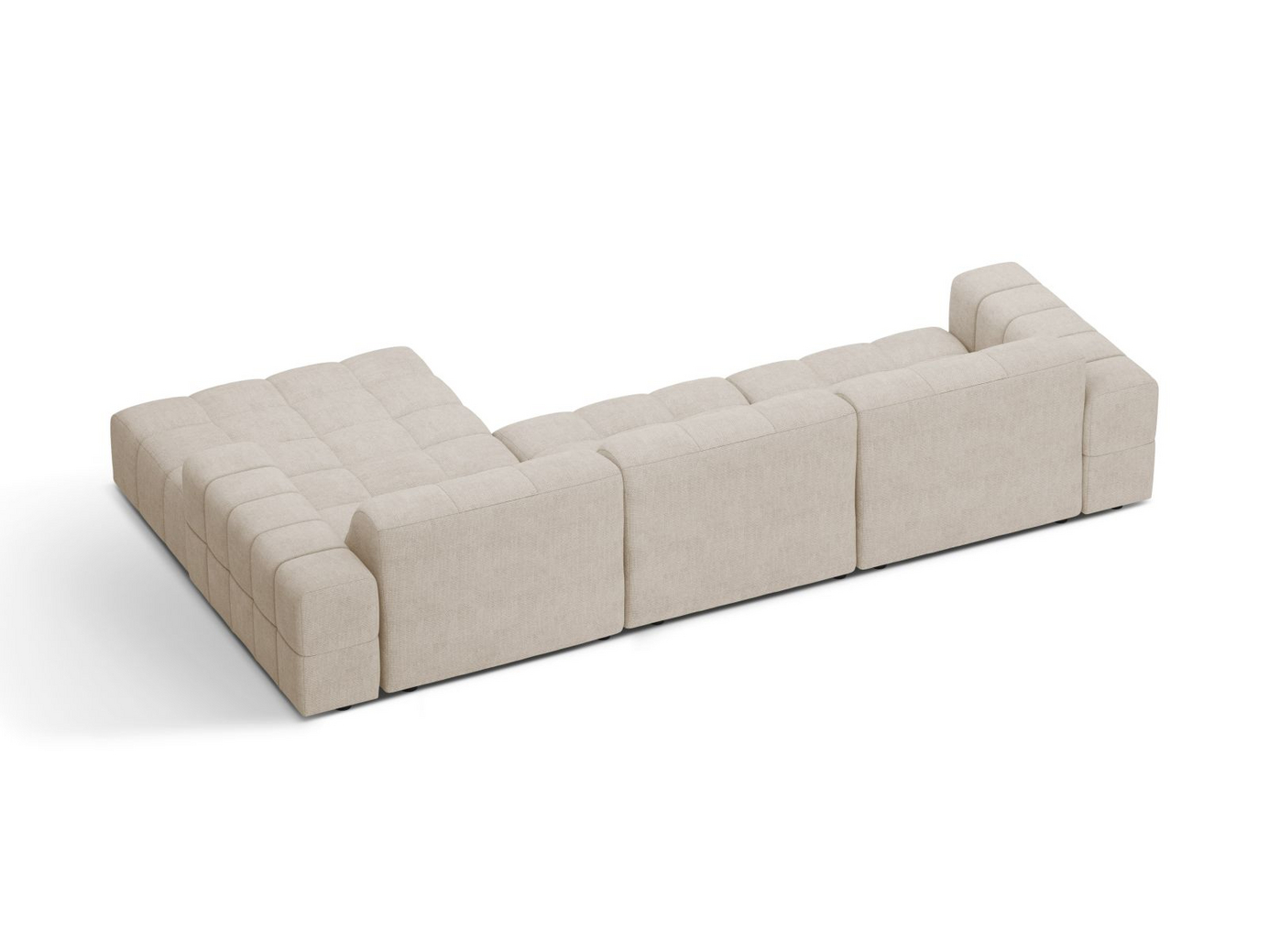 Cosmopolitan Design højrevendt hjørnesofa, "Chicago", 4-personers, 294 × 167 × 78 cm, Eden 10, sorte plastben