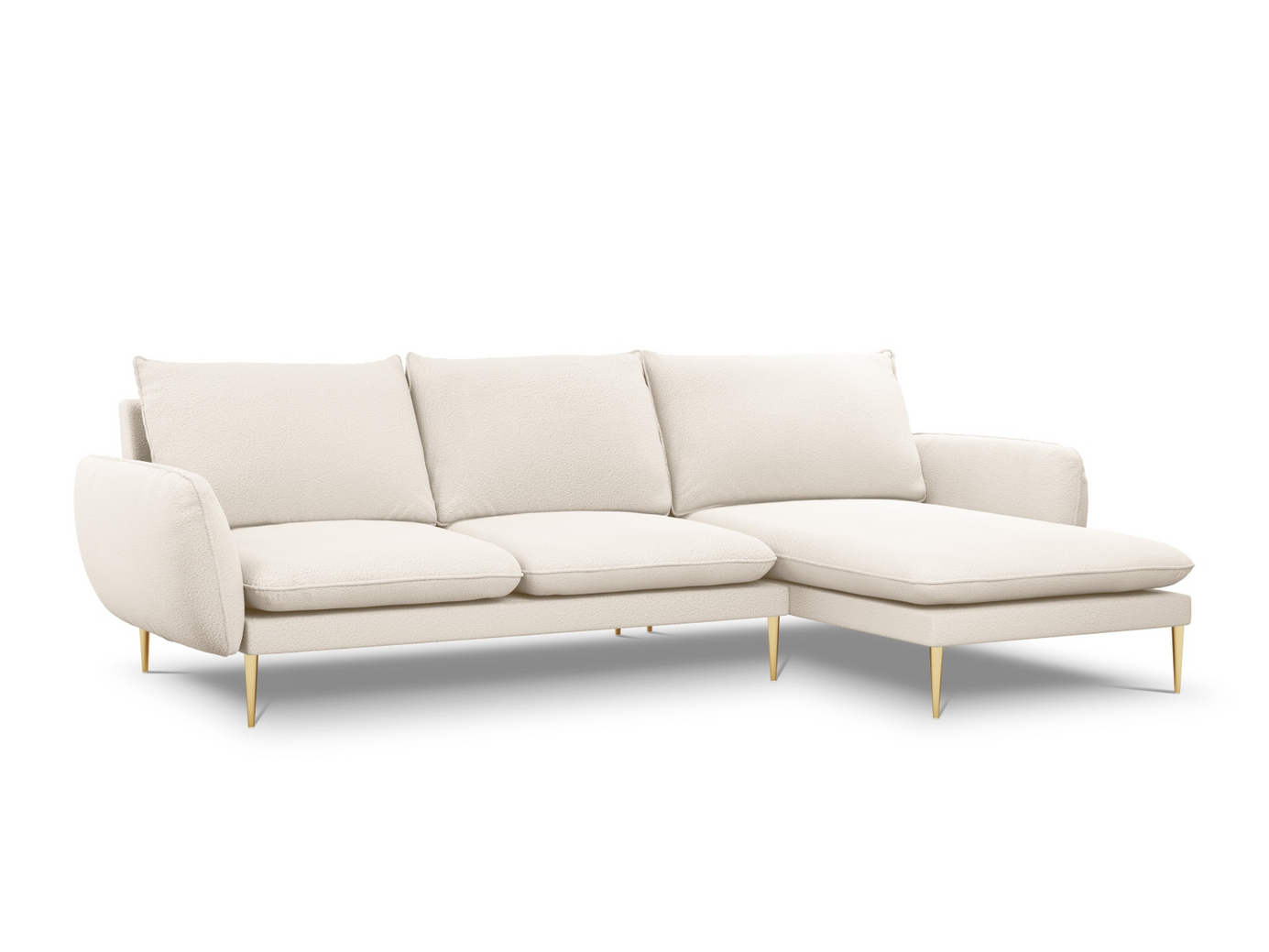Cosmopolitan Design højrevendt bouclé-hjørnesofa, 